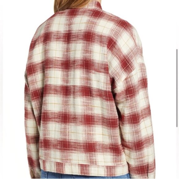 NWT AG Adriano Goldschmied Smith Flannel Plaid Button Down Shirt Red White Sz. S - Picture 4 of 10